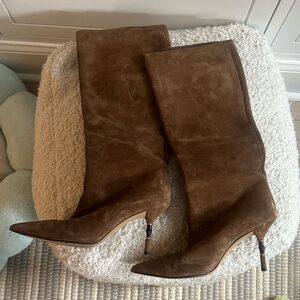 Gucci Elegant Brown Suede Knee-High Boots